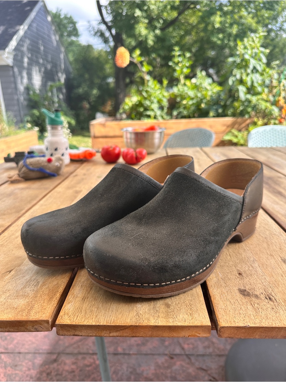 Dansko Brenna Women's Black Suede Clogs
